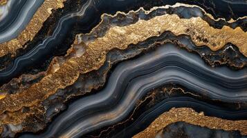 Abstract black and gold textured design. photo