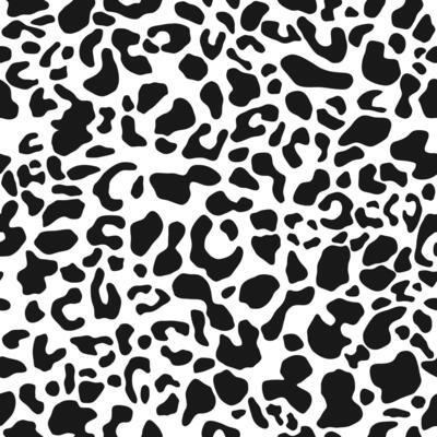 Animal skin, leopard seamless pattern. Jaguar or cheetah fur. Black and white seamless camouflage background