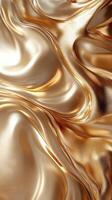 Abstract golden fluid texture with smooth waves. photo