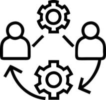 Business team optimizing sustainable supply chain on glossy background copy space flat vector