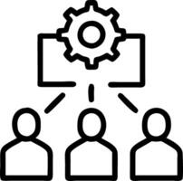 Business team optimizing digital green logistics on plain background copy space flat vector