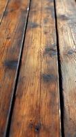 Close-up of textured wooden planks on a surface. photo