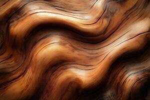 Textured wooden surface with flowing patterns and rich brown tones, evoking warmth and natural beauty. photo