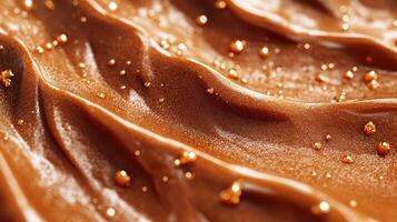 Close-up of smooth, rich chocolate texture. photo