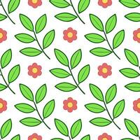 Spring nature seamless pattern with vibrant foliage and small blossoms for a fresh lively garden aesthetic concept as Fresh spring nature pattern featuring vibrant foliage and smal Seamless Set vector