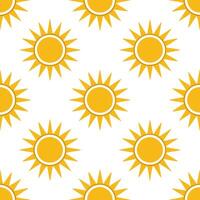 Bright spring sunshine seamless pattern with intense rays and bold sun motifs for energetic spring visuals concept as Energetic spring sunshine pattern with bold sun rays and motif Seamless Set vector