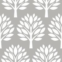Elegant spring nature seamless pattern with soft silhouettes of trees and neutral tones for subtle sophisticated decor concept as Subtle and elegant spring nature pattern with tree Seamless Set vector