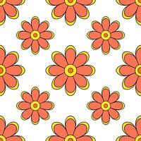 Retro abstract floral seamless pattern with bold colors and dynamic shapes for vibrant designs concept as Vibrant retro abstract floral pattern with bold colors and dynamic shapes Seamless Set vector