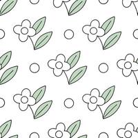 Soft spring nature seamless pattern with fine lines and minimalist botanical motifs for modern natural decor concept as Modern spring nature pattern with fine lines and minimalist Seamless Set vector