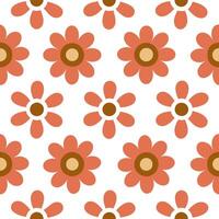 Retro floral seamless pattern with abstract blooms and bold color contrasts for modern spring designs concept as Modern retro floral pattern with abstract blooms and bold color con Seamless Set vector