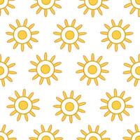 Playful spring sunshine seamless pattern with sun rays and whimsical floral designs for lively spring vibes concept as Lively spring sunshine pattern with sun rays and playful flor Seamless Set vector