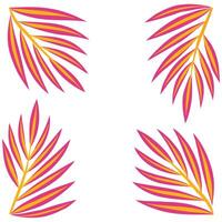 Retro tropical seamless pattern with palm leaves and vibrant colors for summer designs concept as Vibrant retro tropical pattern featuring palm leaves and bright colors perfect for Seamless Set vector