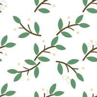 Serene spring nature seamless pattern with gentle tree branches and subtle flower details for calming decor concept as Calming spring nature pattern with tree branches and delicate Seamless Set vector
