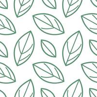 Minimalistic spring leaves seamless pattern with clean lines and soft green tones for fresh modern designs concept as Simple clean lined spring leaves pattern in soft green tones p Seamless Set vector