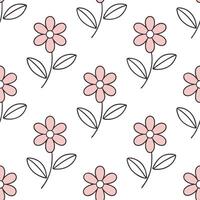 Minimalistic spring floral seamless pattern with soft lines and subtle hues for modern spring designs concept as Modern minimalistic floral pattern featuring soft lines and subtle Seamless Set vector