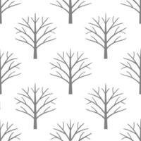 Winter trees seamless pattern with bare branches light frost and delicate snowflakes for a minimal winter design concept as Minimalist winter trees pattern with bare branches light Seamless Set vector