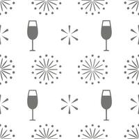 New Year seamless pattern with elegant 2023 numbers champagne flutes and fireworks for a classy celebratory design concept as Classy New Year pattern with 2023 numbers champagne fl Seamless Set vector