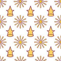 New Year seamless pattern with stars fireworks and party hats for a fun lively celebration feel concept as Fun New Year pattern with stars fireworks and party hats ideal for an ene Seamless Set vector