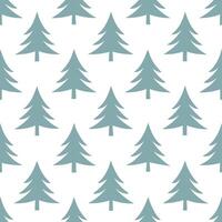 Winter trees seamless pattern with tall pine trees and light snow for a serene winter forest scene concept as Serene winter trees pattern with pine trees and light snow ideal for a Seamless Set vector