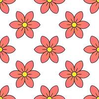 Summer flowers seamless pattern with tropical blooms and bright bold colors for an exotic vibrant feel concept as Exotic summer flowers pattern with tropical blooms and bold bright Seamless Set vector
