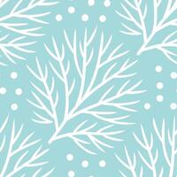 Soft winter snow seamless pattern with light snowfall frosty tree branches and pastel tones for a calming seasonal feel concept as Calming winter snow pattern with light snowfall a Seamless Set vector