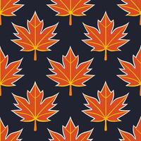 Thanksgiving leaves seamless pattern with vibrant orange and red leaves against a dark background for a bold festive vibe concept as Bold Thanksgiving pattern with vibrant orange a Seamless Set vector