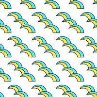 Bold summer waves seamless pattern with vibrant crashing waves and high contrast colors for energetic designs concept as Energetic summer waves pattern with bold crashing waves and Seamless Set vector