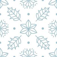 Winter whites seamless pattern with frost covered leaves snowflakes and icy textures for a delicate cold season feel concept as Delicate winter whites pattern with frost covered le Seamless Set vector