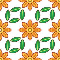 Tropical summer flowers seamless pattern with exotic florals and bright warm hues for an adventurous summer vibe concept as Exotic summer flowers pattern with tropical florals and Seamless Set vector