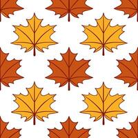 Thanksgiving leaves seamless pattern with rich autumn colors of red orange and yellow for a warm harvest inspired look concept as Warm Thanksgiving pattern with red orange and yell Seamless Set vector