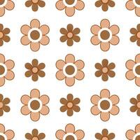 Retro summer flowers seamless pattern with vintage florals and muted earth tones for a nostalgic summer design concept as Nostalgic summer flower pattern with retro florals and mut Seamless Set vector
