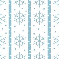 Winter trees seamless pattern with frosty birch trees delicate snowflakes and icy textures for a magical winter scene concept as Magical winter trees pattern with frosty birch tree Seamless Set 2 vector