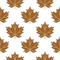 Thanksgiving leaves seamless pattern with rustic brown tones and golden accents for a cozy fall inspired aesthetic concept as Rustic Thanksgiving pattern with brown and golden leav Seamless Set vector