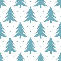 Winter trees seamless pattern with frosted pine trees and light snowfall for a subtle cool seasonal design concept as Cool winter trees pattern with frosted pine trees and light sn Seamless Set vector
