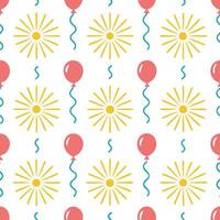 New Year seamless pattern with sparkling fireworks colorful balloons and elegant streamers for a dazzling celebration look concept as Dazzling New Year pattern with sparkling firew Seamless Set vector