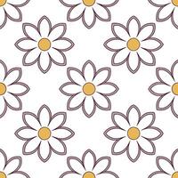 Vintage summer flowers seamless pattern with muted colors and delicate textures for a retro aesthetic concept as Retro summer flowers pattern with muted tones and delicate textures Seamless Set vector