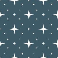 Winter nights seamless pattern with snowy hills distant mountains and sparkling stars for a peaceful remote winter landscape concept as Remote winter night pattern with snowy hills Seamless Set vector