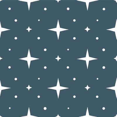 Winter nights seamless pattern with snowy hills distant mountains and sparkling stars for a peaceful remote winter landscape concept as Remote winter night pattern with snowy hills Seamless Set