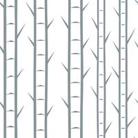 Winter trees seamless pattern with tall birch trees and soft snow for a quiet serene winter design concept as Serene winter trees pattern with tall birch trees and soft snow perfec Seamless Set vector