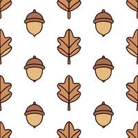 Thanksgiving leaves seamless pattern with rustic acorn and leaf designs for a traditional nature inspired fall aesthetic concept as Traditional Thanksgiving pattern with acorns and Seamless Set vector