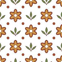 Folk art seamless pattern with rustic color palette and traditional symbols for a grounded folk inspired design concept as Rustic folk art pattern with traditional symbols and eart Seamless Set vector