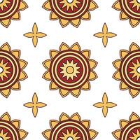 Traditional symbols seamless pattern with celestial motifs and rich color tones for a spiritual ethnic design concept as Celestial motifs with traditional symbols and rich tones cr Seamless Set vector
