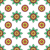 Traditional symbols seamless pattern with animal motifs and vibrant color contrasts for a lively cultural design concept as Animal motifs with traditional symbols and vibrant color Seamless Set vector
