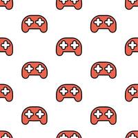 Create a seamless pattern featuring retro arcade game icons in pixel art style for a nostalgic gaming theme. concept as Develop a repeating pattern with pixelated graphics of class Seamless Set vector