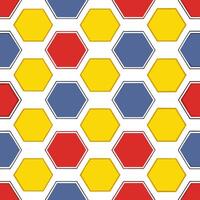 Vibrant retro polygon seamless tiles primary colors on white background ideal for playful designs concept as Creating vibrant seamless tile with retro polygons in primary colors on Seamless Set vector