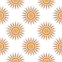 Illustrate a seamless pattern featuring retro gradient sunbursts in warm tones for a nostalgic summer vibe. concept as Design a repeating pattern with radiant gradient sunburst mot Seamless Set vector