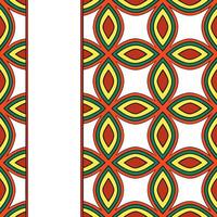 Ethnic graphics seamless pattern with vibrant geometric motifs and contrasting color schemes for a bold cultural design concept as Vibrant geometric motifs with contrasting colors Seamless Set vector