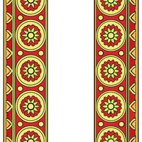 Ethnic graphics seamless pattern with traditional iconography and rich color schemes for a classic cultural design concept as Traditional iconography with rich color schemes in eth Seamless Set vector