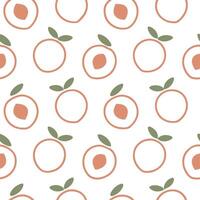 Sweet peach and nectarine seamless tile pattern with soft pastel colors for a mellow summer vibe concept as Soft pastel peaches and nectarines create a seamless tile pattern bringi Seamless Set vector