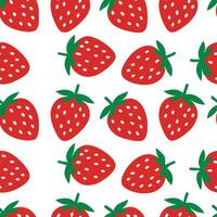 Bold strawberry seamless tile pattern with red berries green leaves and a sweet summer vibe concept as Red strawberries with green leaves create a bold sweet seamless tile pattern Seamless Set vector